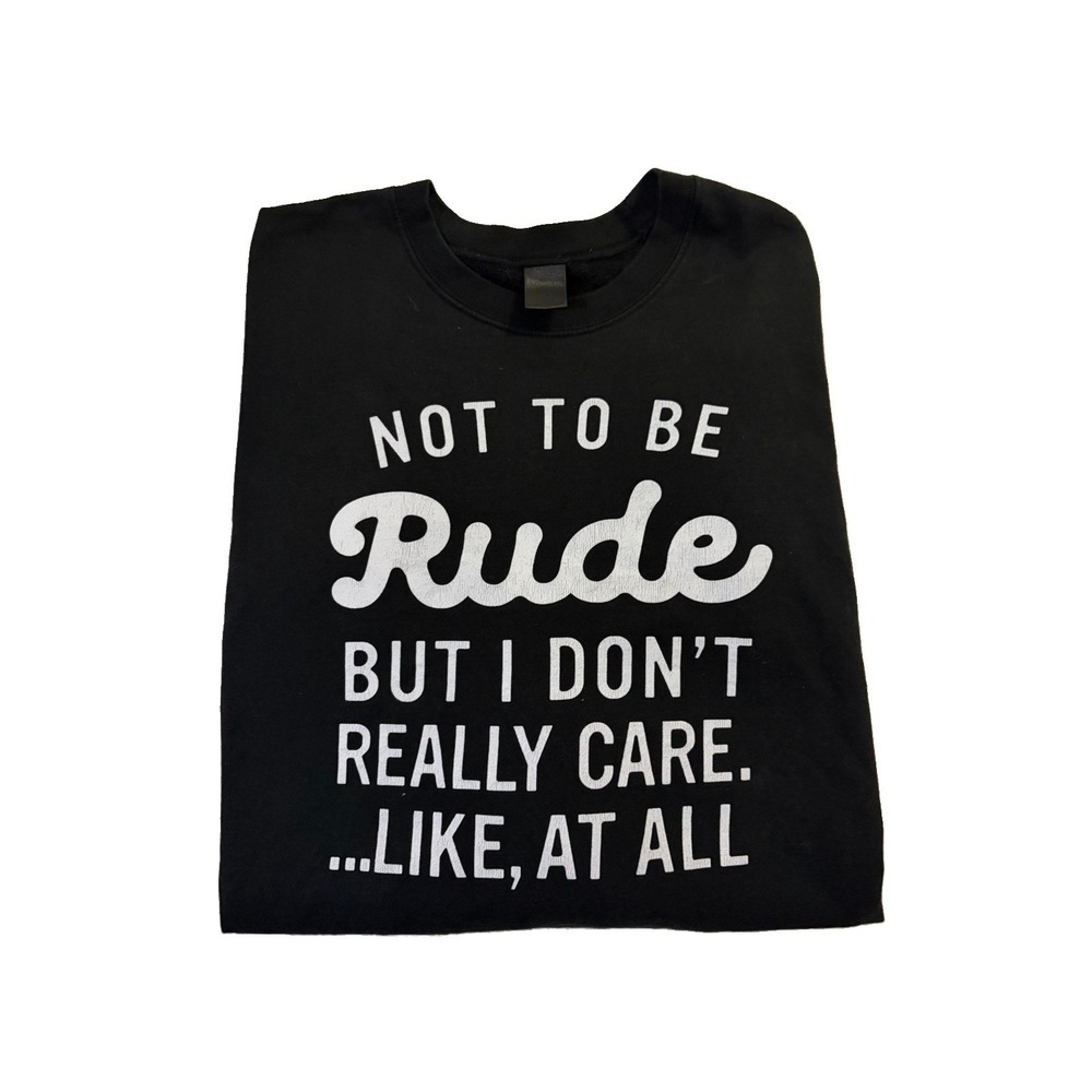 ColdCrush Mens Black Crew Neck Pullover Sweatshirt Funny Graphic Print Size L - Picture 3 of 5